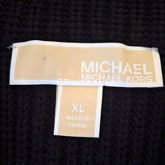 Michael Kors Faux Fur Zip Up Sweater Vest Black size XL Shaggy Vegan Furry - Picture 6 of 16